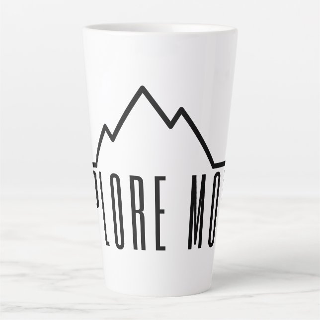 Caneca De Café Latte Explore More Minimalist Mountain Latte Mug (Frente)