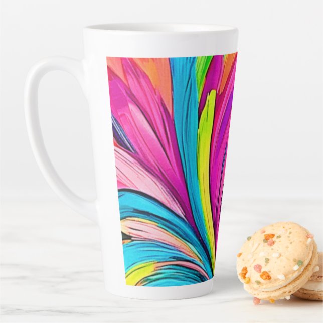 Caneca De Café Latte Explosão de Abstrato vibrante (In Situ)