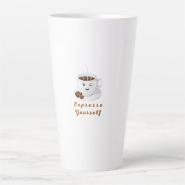 Caneca De Café Latte Expresse-se – Camiseta de Café Sorridente e Divert