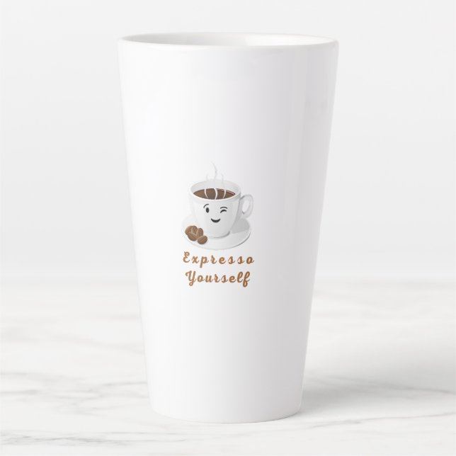 Caneca De Café Latte Expresso Yourself – Funny Smiling Coffee Tee (Frente)