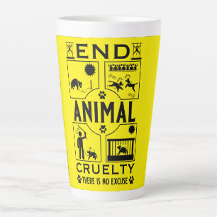Caneca De Café Latte Extremidade da crueldade animal