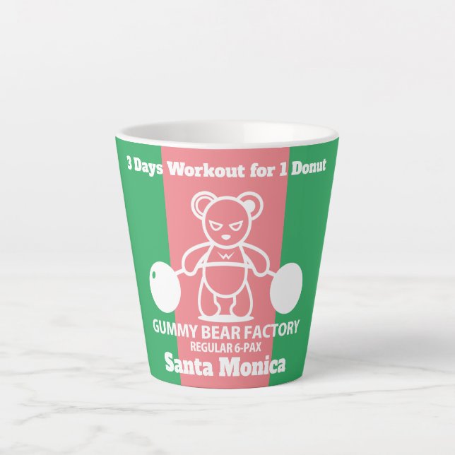Caneca De Café Latte Fábrica de Ursos Gummy (Frente)