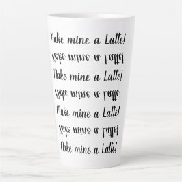 Caneca De Café Latte Façam do meu um latte! Tipografia na moda Black Wh