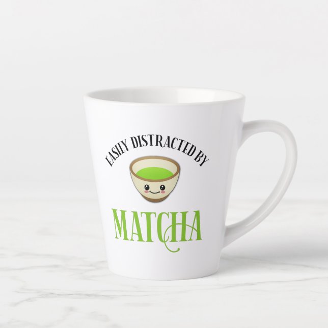 Caneca De Café Latte Fácil Distração Por Matcha (Direita)