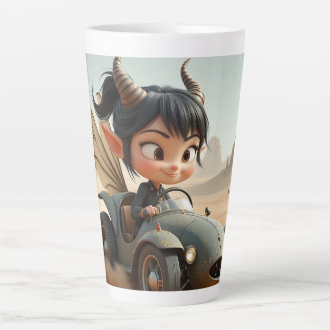 Caneca De Café Latte Fada ao Luar das Dunas Errantes.  (Frente)