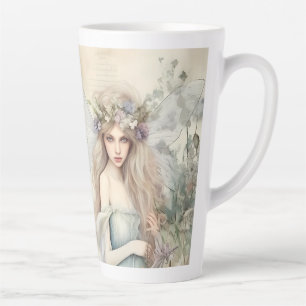 Caneca De Café Latte Fada Azul Empoeirada (diário correspondente dispon
