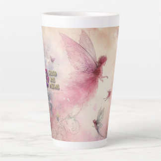 Caneca De Café Latte Fada (combina com diário com prompts)