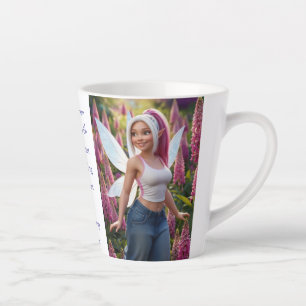 Caneca De Café Latte Fada da Flor de Rabo de Raposa