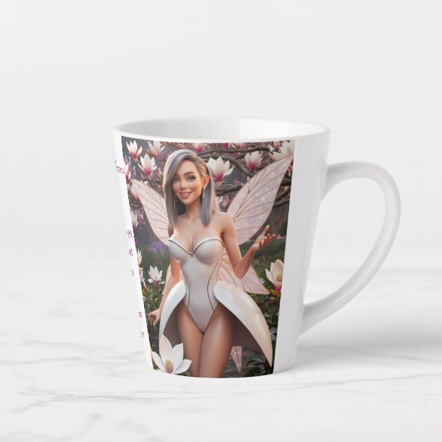 Caneca De Café Latte Fada das Magnólias  (Direita)