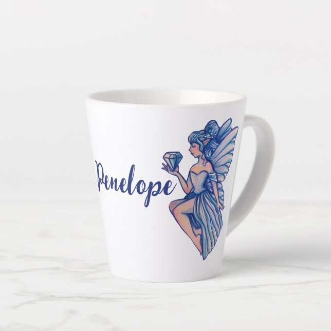 Caneca De Café Latte Fada de Sapphire (Ângulo direito)