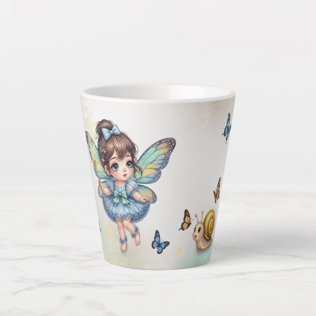 Caneca De Café Latte Fadazinha adorável (Frente)