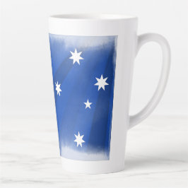Caneca De Café Latte Fadeout de Bandeira da Austrália Artística