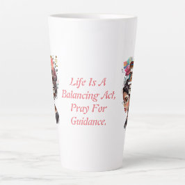 Caneca De Café Latte Faith Cote - Garota Com Livros Na Cabeça