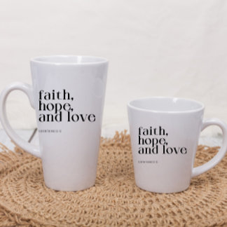 Caneca De Café Latte Faith Hope and Love Latte Mug