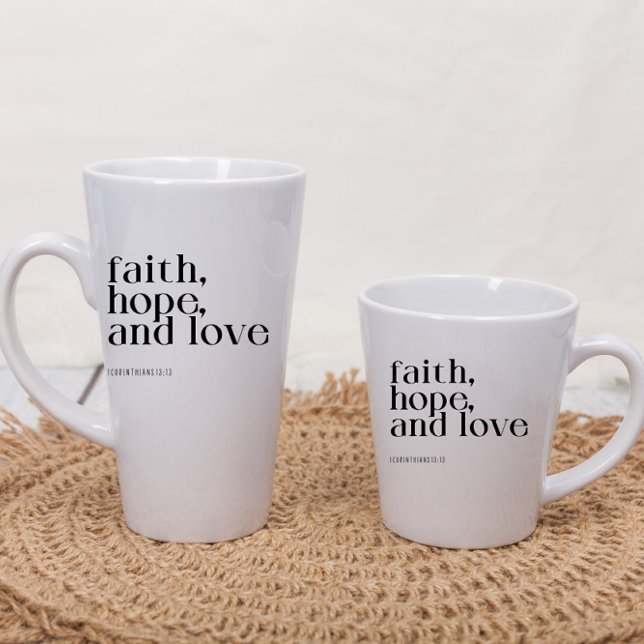 Caneca De Café Latte Faith Hope and Love Latte Mug (Criador carregado)
