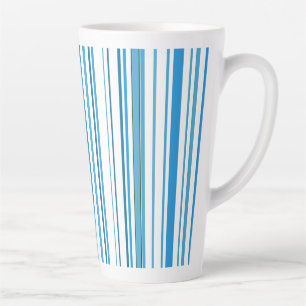 Caneca De Café Latte Faixa de cores da praia azul