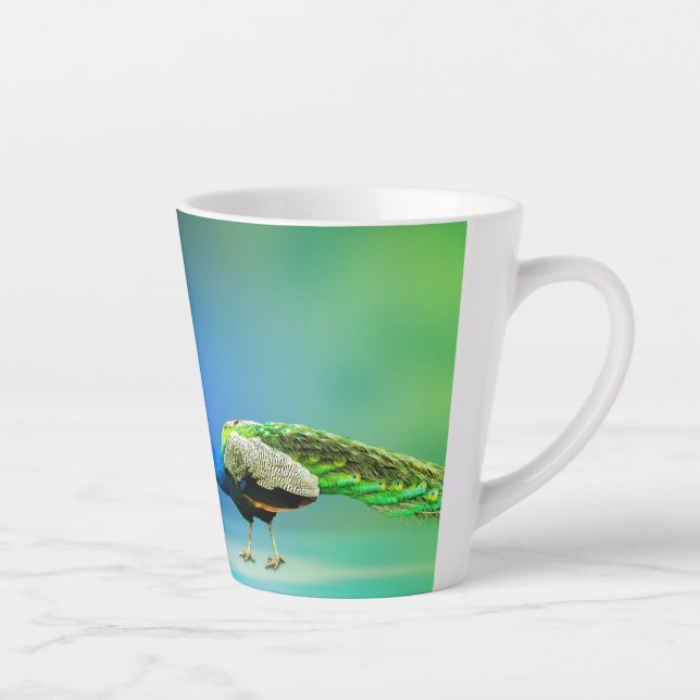 Caneca De Café Latte Faixa de Peacocks (Direita)