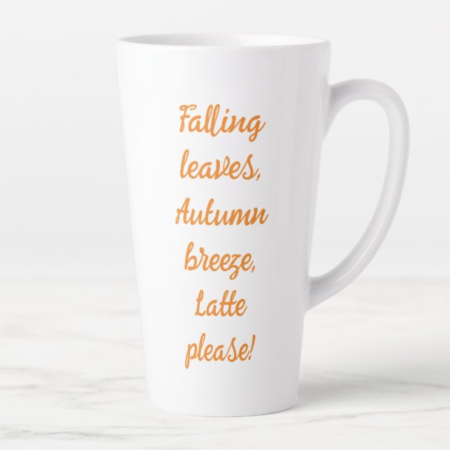Caneca De Café Latte Falling Deixa Autumn Breeze Lateze Por Favor Mug (Direita)