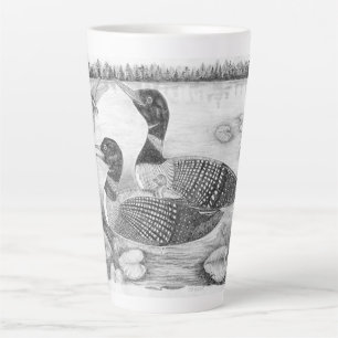Caneca De Café Latte Família Loon