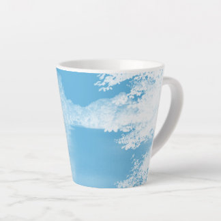 Caneca De Café Latte Fantasia Azul e Branco Rio de Inverno