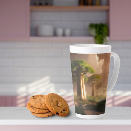 Caneca De Café Latte Fantasia da Floresta Baobab Madagascar
