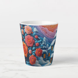 Caneca De Café Latte Fantasia de Inverno