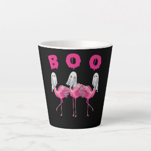Caneca De Café Latte Fantasmas Engraçado Flamingo Boo Halloween Presen