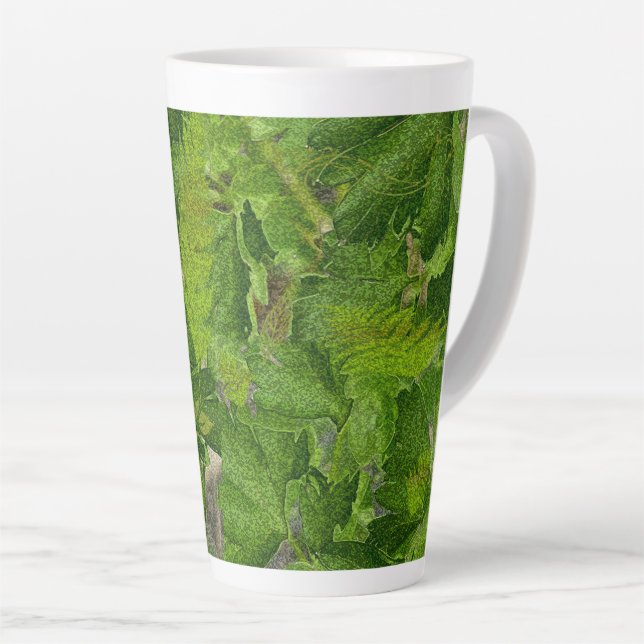 Caneca De Café Latte Fantasy Tropical Forest (Ângulo direito)
