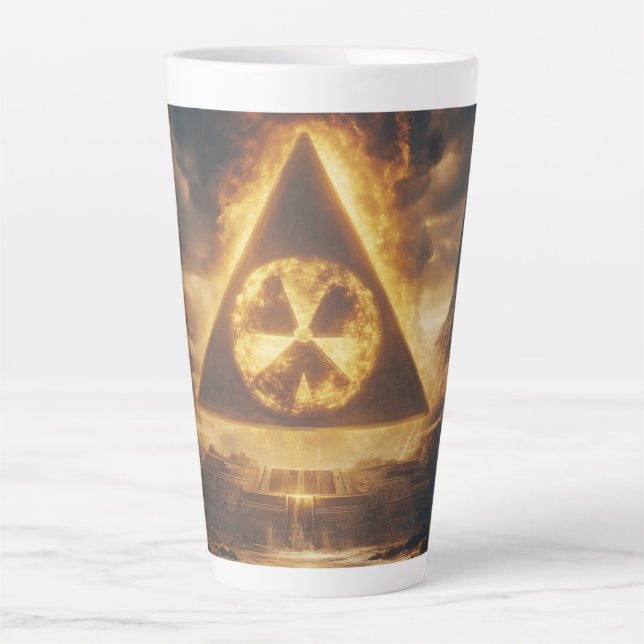 Caneca De Café Latte Fantasy Yellow Radioative Símbolo Arte Digital (Frente)