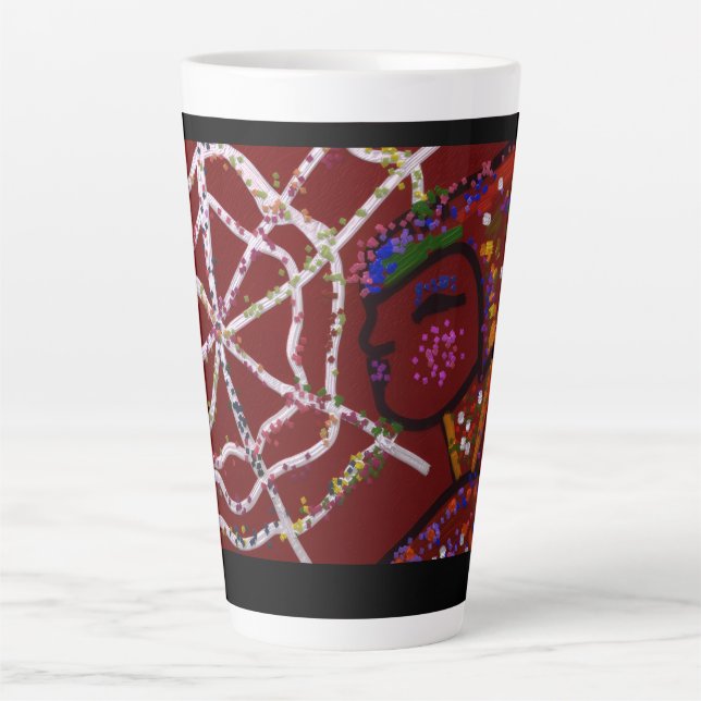 Caneca De Café Latte Faraó Aranha Feminina (Frente)