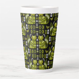Caneca De Café Latte Farmhouse Cottage Folx Art Fox And Chicken