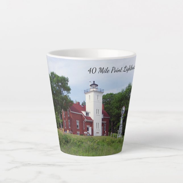Caneca De Café Latte Farol de 40 milhas (Frente)