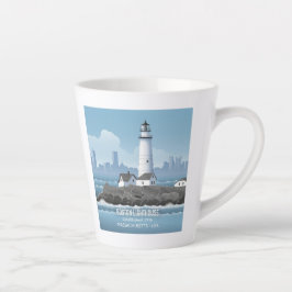 Caneca De Café Latte Farol de Boston