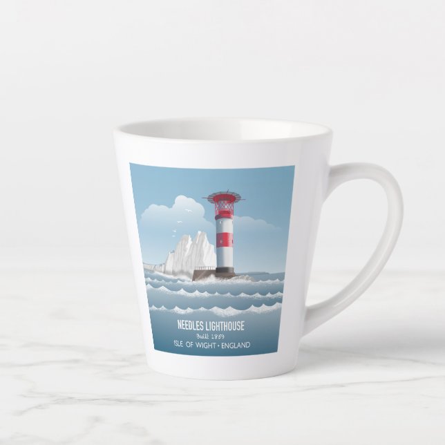 Caneca De Café Latte Farol de Needles (Direita)