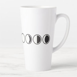Caneca De Café Latte Fases da Lua Arte Minimalista em Linha
