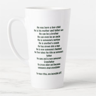 Caneca De Café Latte “Fases da Vida de um Homem Camiseta”