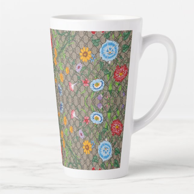 Caneca De Café Latte Fashion Floral (Direita)