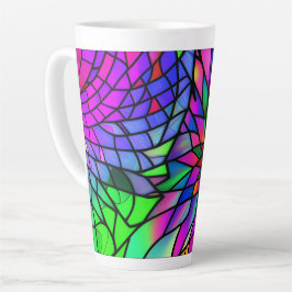 Caneca De Café Latte Faux StainGlass