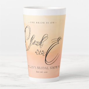 Caneca De Café Latte Favor de Noiva Nuvem 9 Sonho Aquarela Pôr do Sol