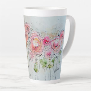 Caneca De Café Latte Fazenda Artesã Flor Latão