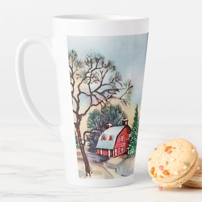 Caneca De Café Latte Fazenda festiva de colheita de Natal (In Situ)