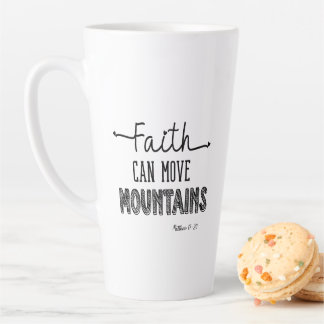 Caneca De Café Latte Fé Pode Mover Montanhas