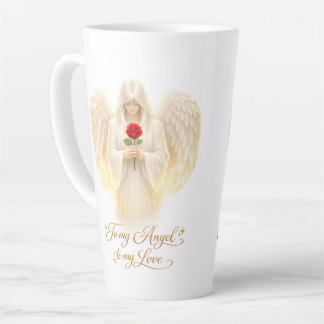 Caneca De Café Latte FéAngélica CoraçãoDePrata