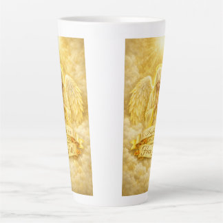 Caneca De Café Latte FéAngélicaCoraçãoDourado