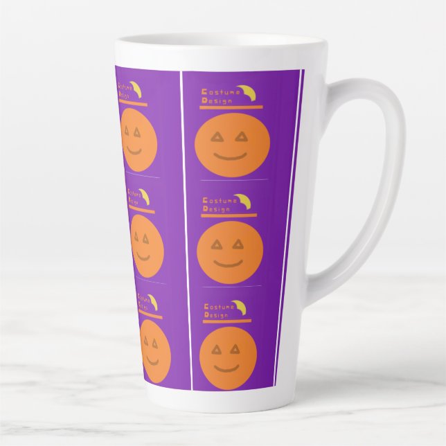 Caneca De Café Latte Fecho Design Pumpkin Latão (Direita)