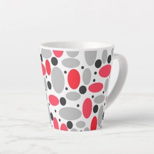 Caneca De Café Latte feijão e ervilhas retro cinzas brancas
