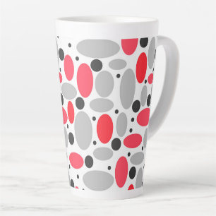 Caneca De Café Latte feijão e ervilhas retro cinzas brancas