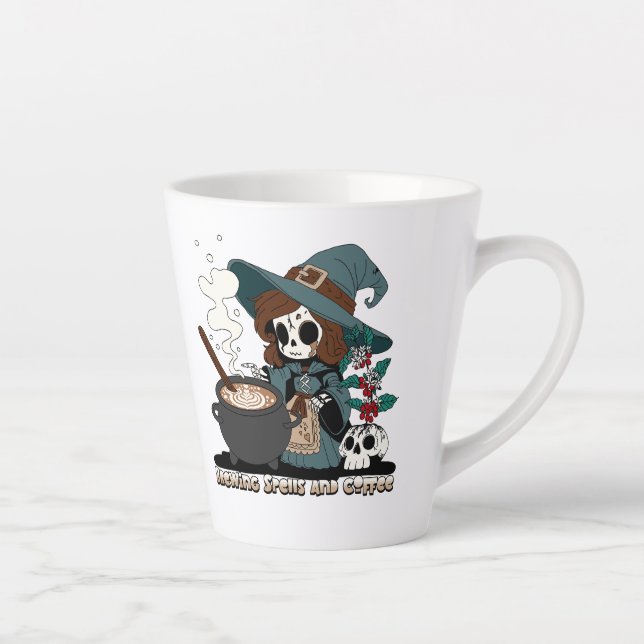 Caneca De Café Latte Feiticeira: Espelhos e Café (Direita)