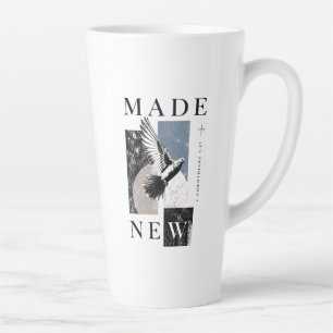 Caneca De Café Latte Feito Novo 2 Coríntios 5:17 Batismo de Pomba Bruta