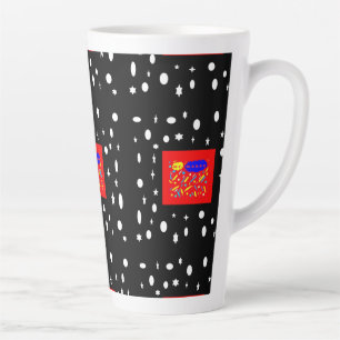 CANECA DE CAFÉ LATTE FEITO PARA KAREN RED E BLACK WHITE DENOMINADO